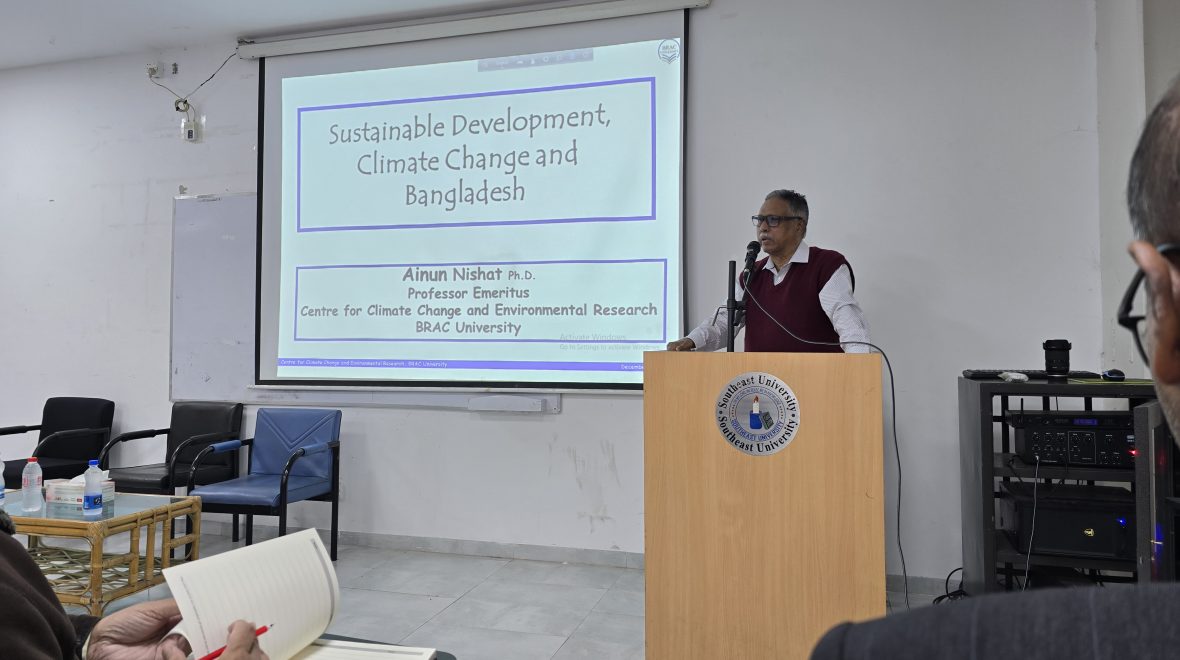 Attending Seminar entitled “Sustainable Development, Climate Change and Bangladesh” organized by IRT, Southeast University